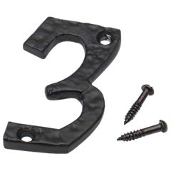 Black Antique Numeral, 75mm Number 3