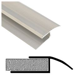 Round Edged Carpet Strip, Silver Finish, 900mm Long x 50mm Wide, for 7mm - 8mm Wood/ Laminate Flooring
