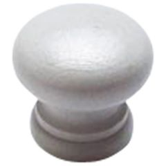 White Painted Pine Door Knob, Drilled for Woodscrew/ Dowel Screw 38mm