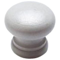 White Painted Pine Door Knob, Drilled for Woodscrew/ Dowel Screw 38mm