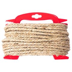3-Ply Sisal Rope on Hand Reel, 6mm Gauge x 15 Metres Length, 21g Per Metre