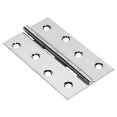 Solid Drawn Brass Butt Hinges, Chrome Plated, 25 x 20mm (2 Pack)