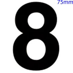 Black Self Adhesive Vinyl Numeral, 75mm Number 8