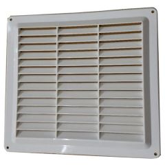 Fixed Louvre Vents, White Plastic Surface Mounting, Overall Dimensions: 10.25" x 9.5"