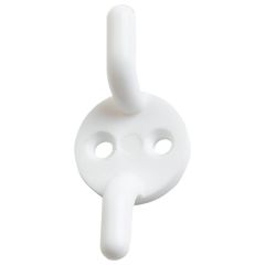 Cleat Hooks, White Plastic 50mm (2") (2 Pack)