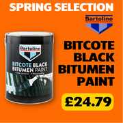 Bartoline Bitcote Black Bitumen Paint, 5 Litre Tin