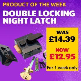 Narrow Double Locking Night Latch, Grey