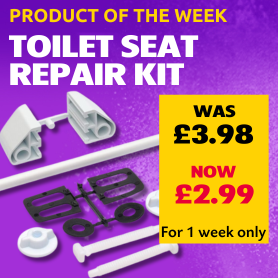 Modern Toilet Seat Repair Kit with 10mm Rod, White Plastic